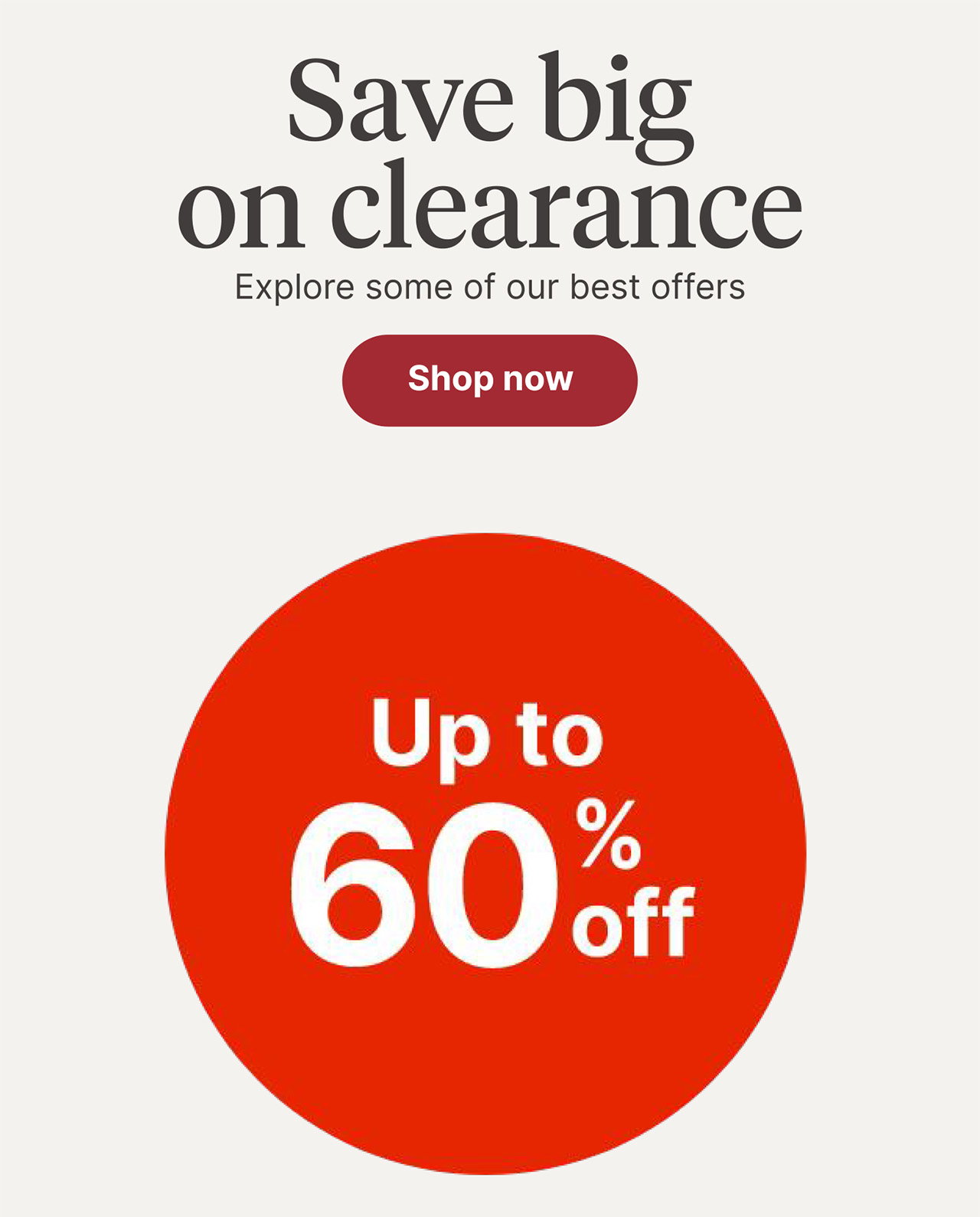 Clearance - Up to 60% OFF