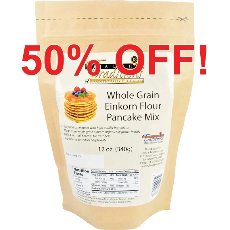Image of Whole Grain Einkorn Flour Pancake Mix – 12 oz.