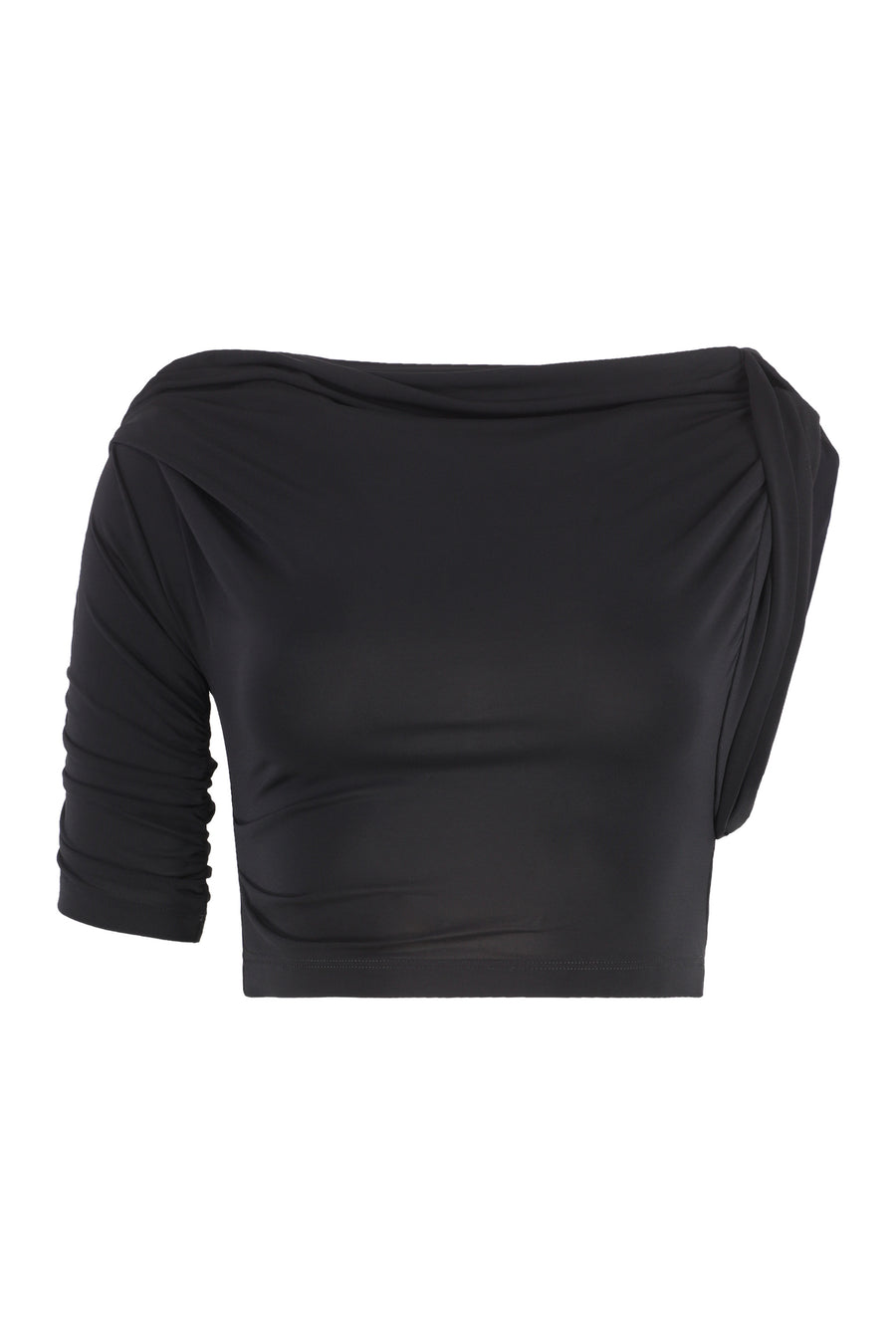 Jacquemus Draped Crop Top Black