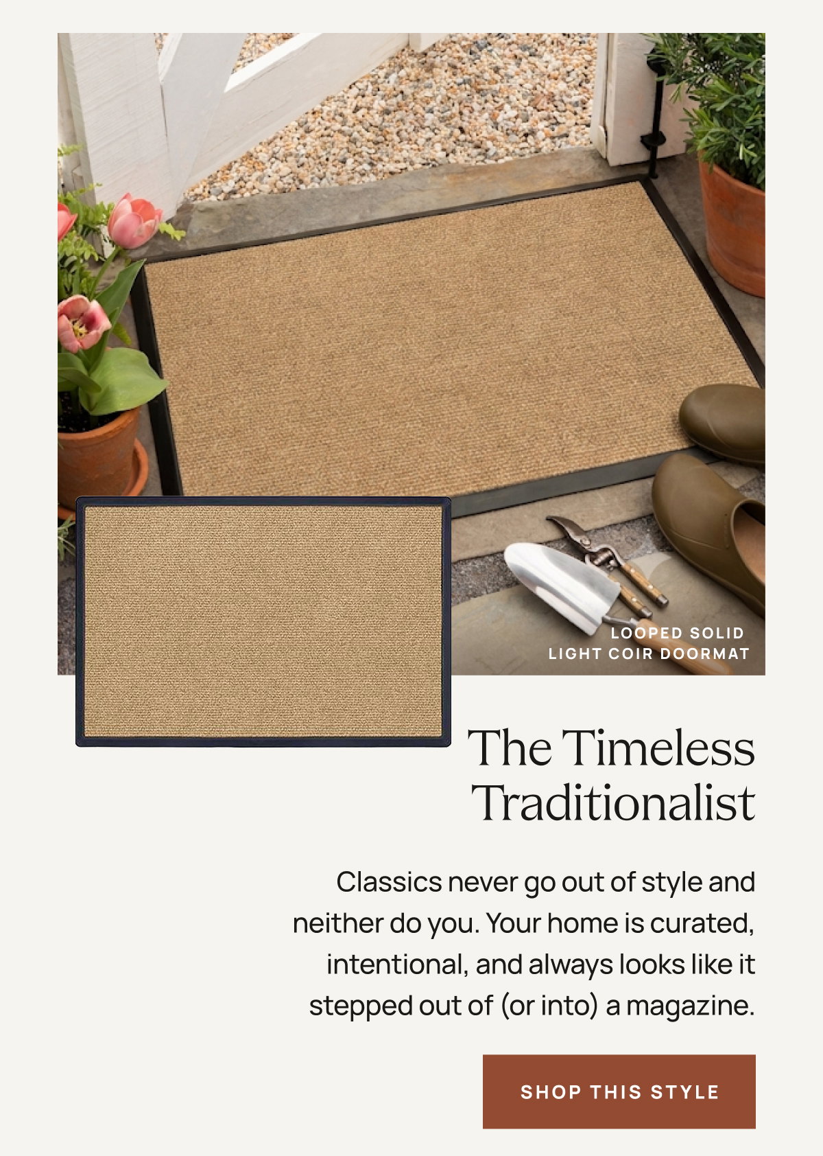 Looped Solid Light Coir Doormat | Shop This Style 