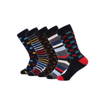 5-Pack Men's Groovy Designer Dress Socks