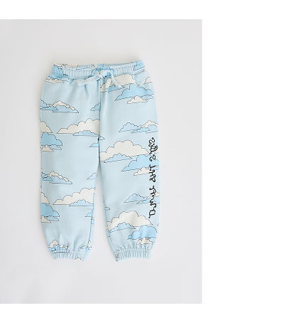 French Terry Jogger in Blue Clouds