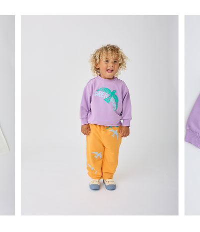 French Terry Jogger in Orange Bird