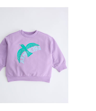 Graphic Sweatshirt in Purple Bird