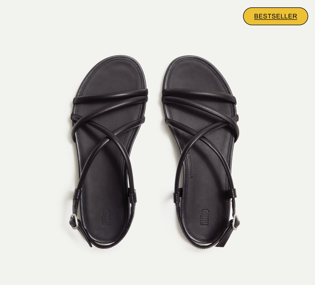 GRACIE Leather Strappy Back-Strap Sandals - All Black