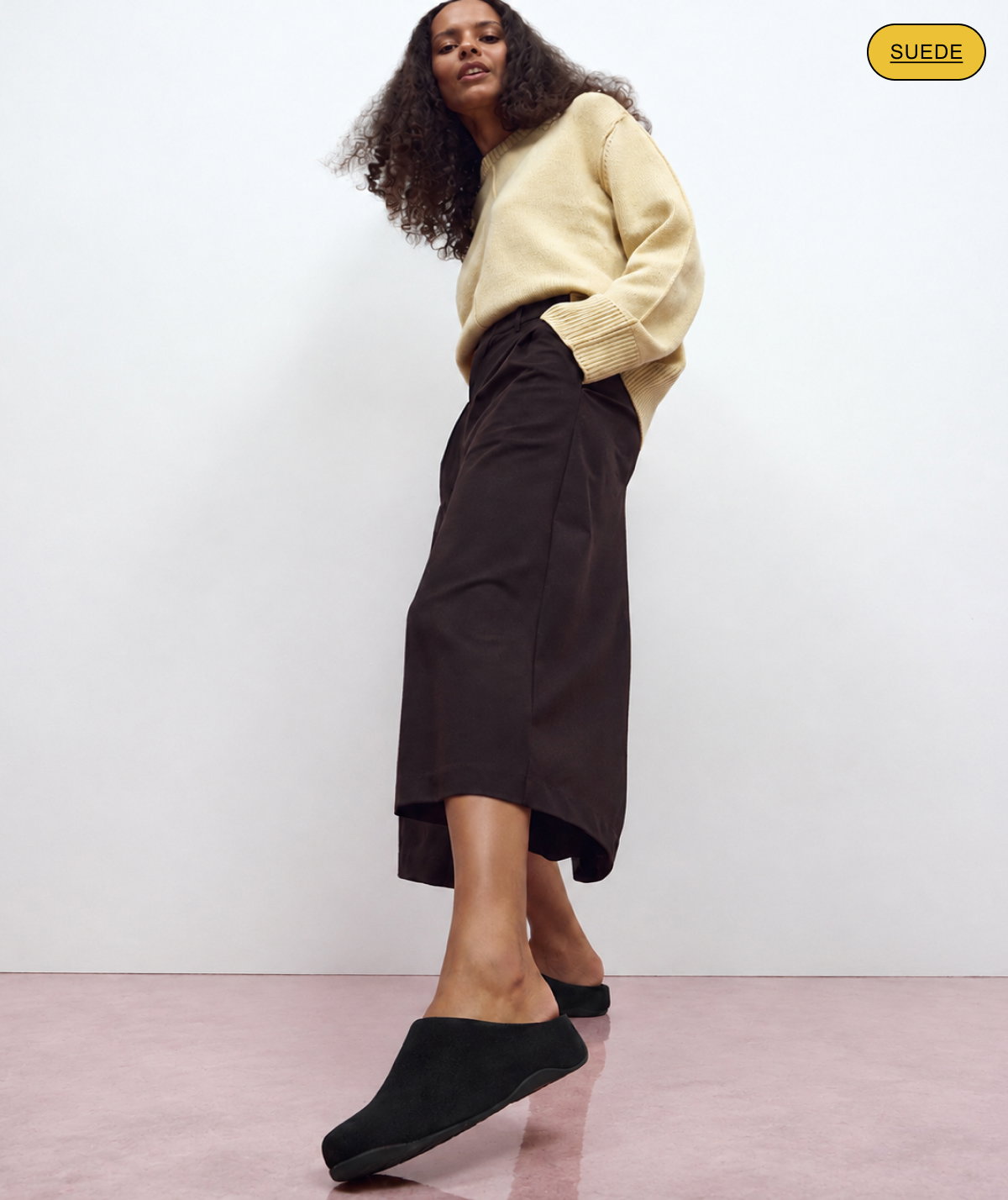 SHUV Suede Clogs - Black