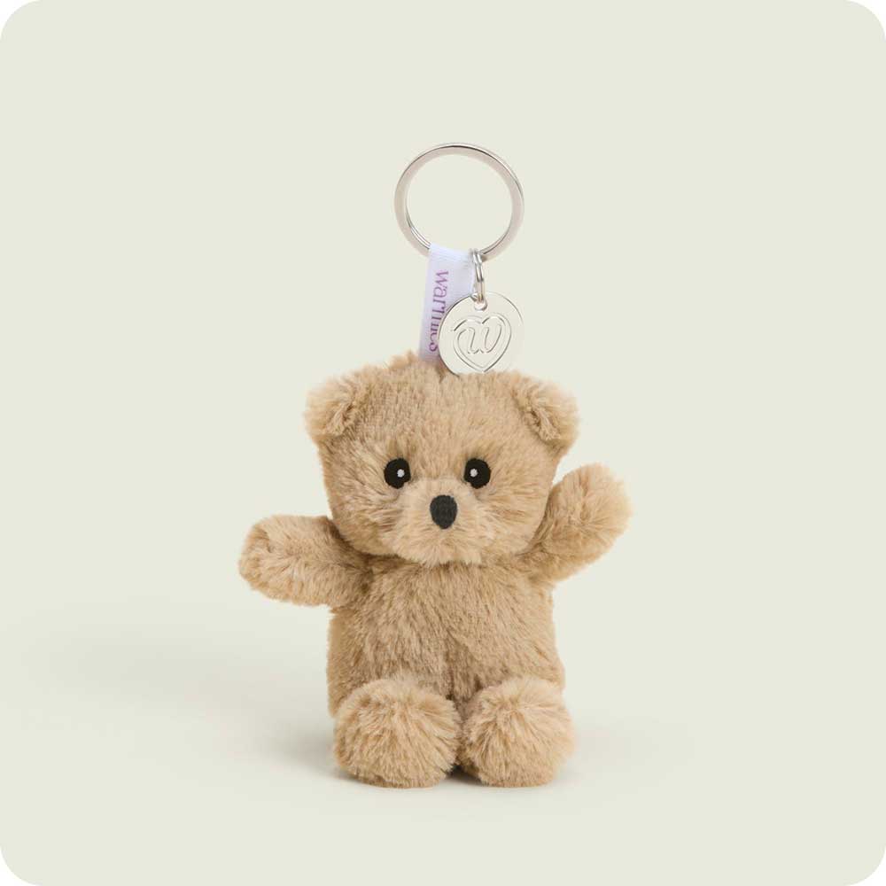 Image of Brown Curly Bear Warmies Mini Bag Charm