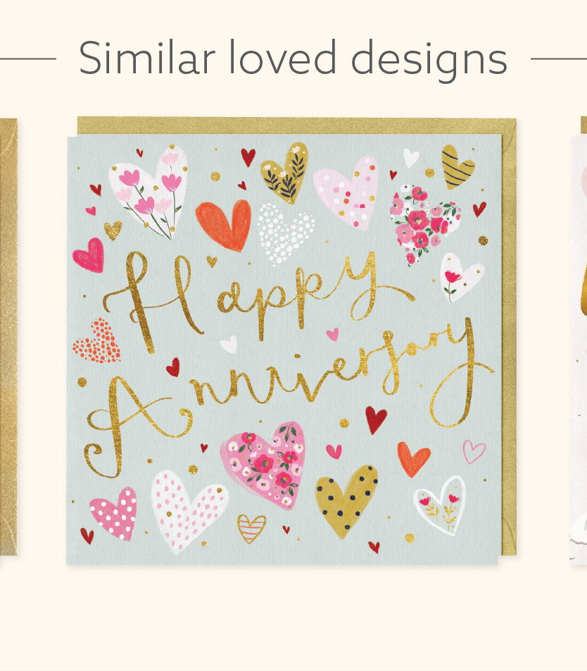 DITSY FLORAL HEART ANNIVERSARY CARD