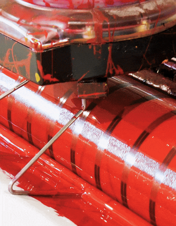Close-up of a Whistlefish greetings card being printed in the UK, highlighting the craftsmanship and care behind every design.