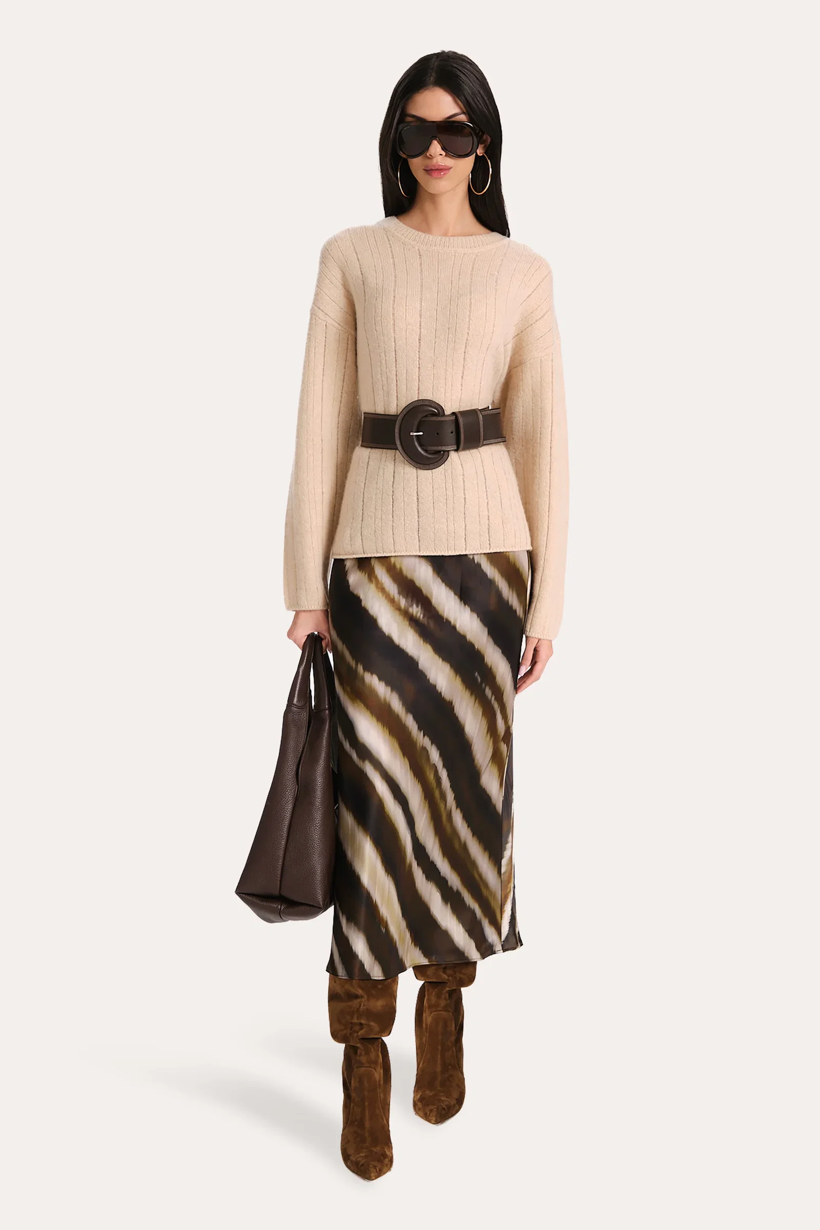 Image of Lyra Silk Charmeuse Bias Skirt