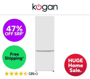Kogan 325L Bottom Mount Fridge (White) Product Image