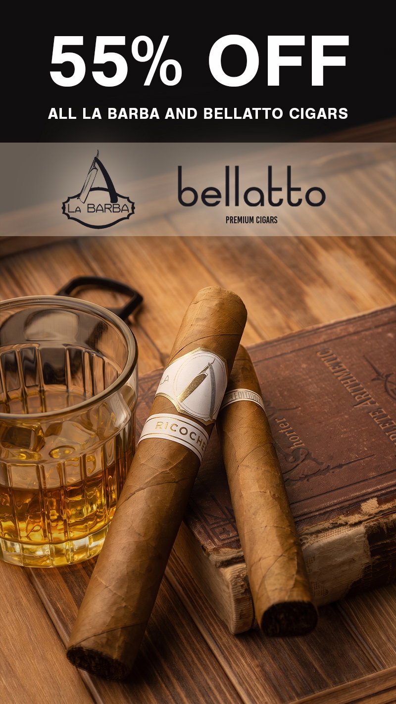 Through August 14, receive 55% off all La Barba and Bellatto cigars on-site.