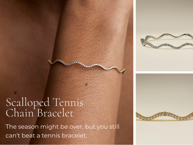 Scalloped Tennis Chain Bracelet