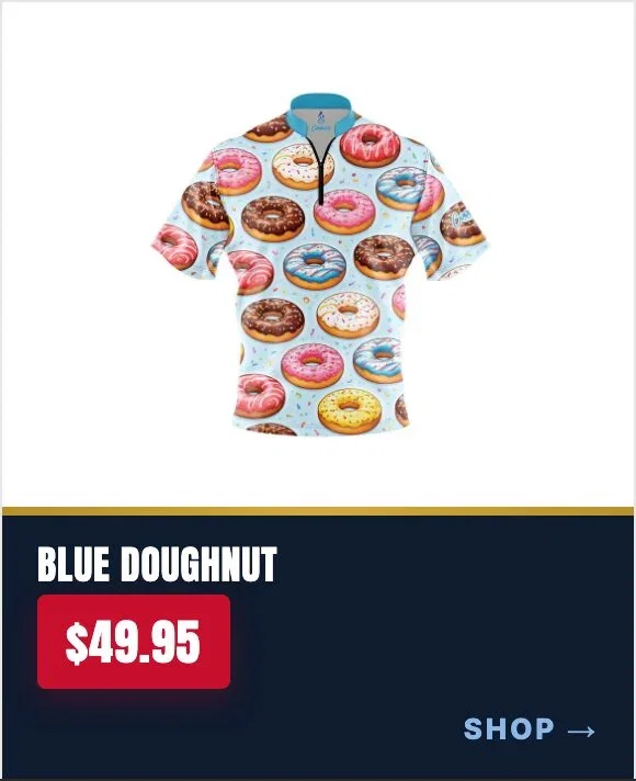 Blue Doughnut Fast Track CoolWick Bowling Jersey
