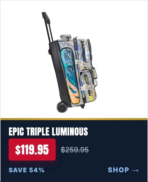 Epic 3 Ball Triple Luminous Silver Holo Bowling Bag