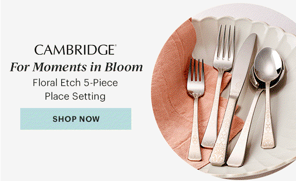 CAMBRIDGE  For Moments in Bloom  Floral Etch 5-Piece Place Setting  [SHOP NOW]