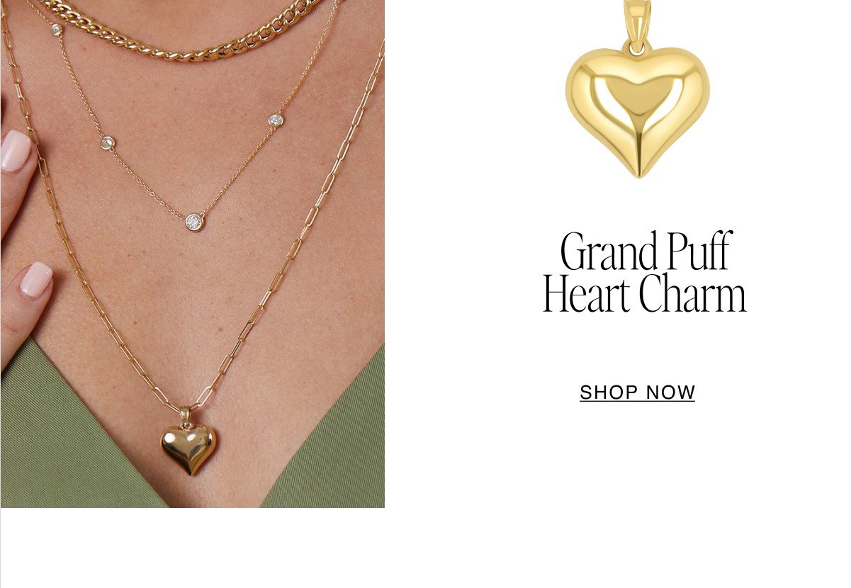 Grand Puff Heart Charm