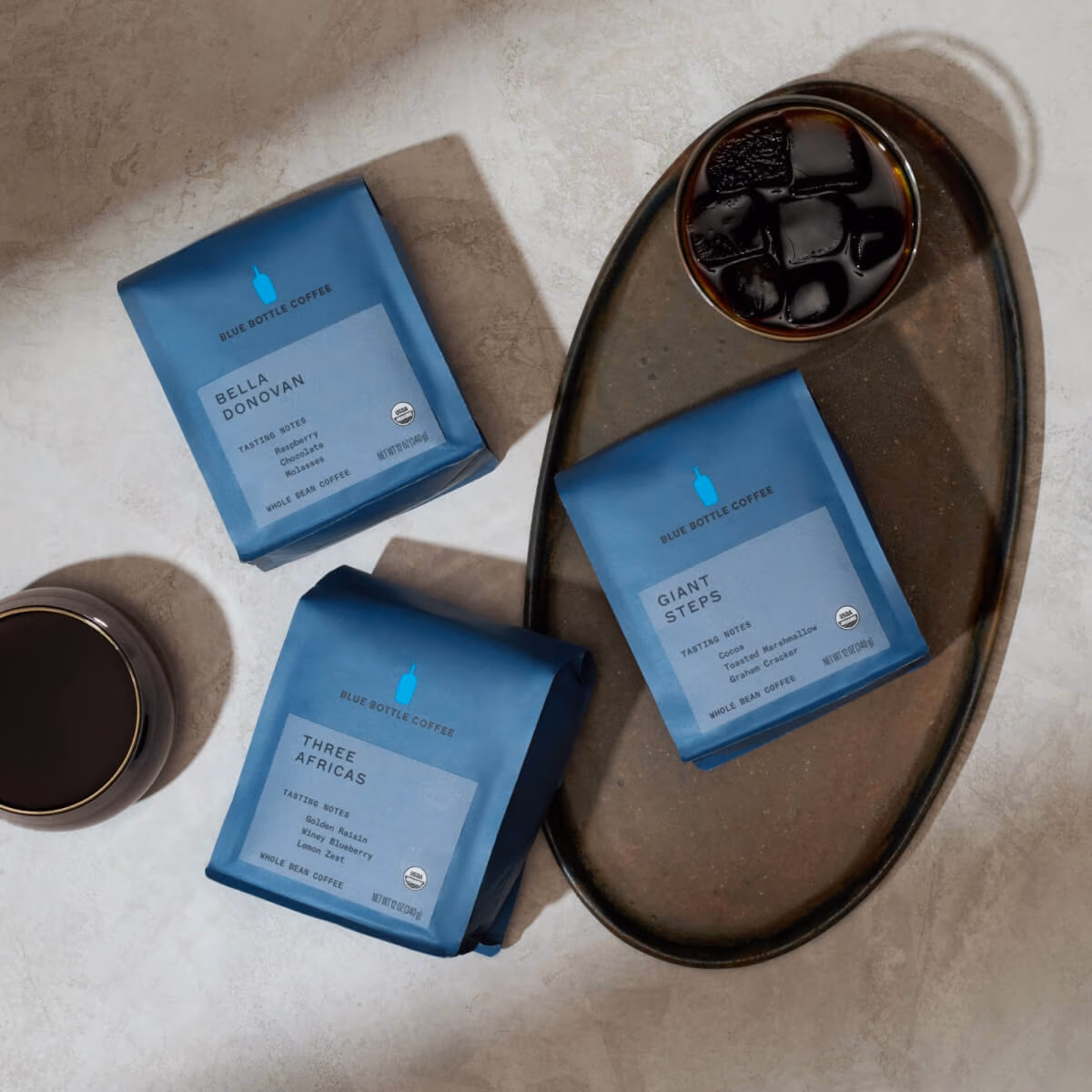 Image of coffee bags and coffee cups.