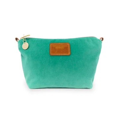 Make up Bag in Teal Velvet