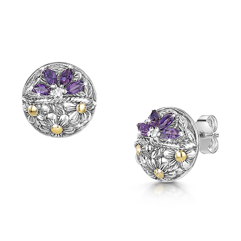 Amethyst Bali Bloom Earrings