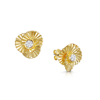 Golden Blooms Simulated Diamond Earrings