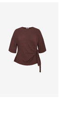 Shop the Zoie Elbow Sleeve Side Tie Top