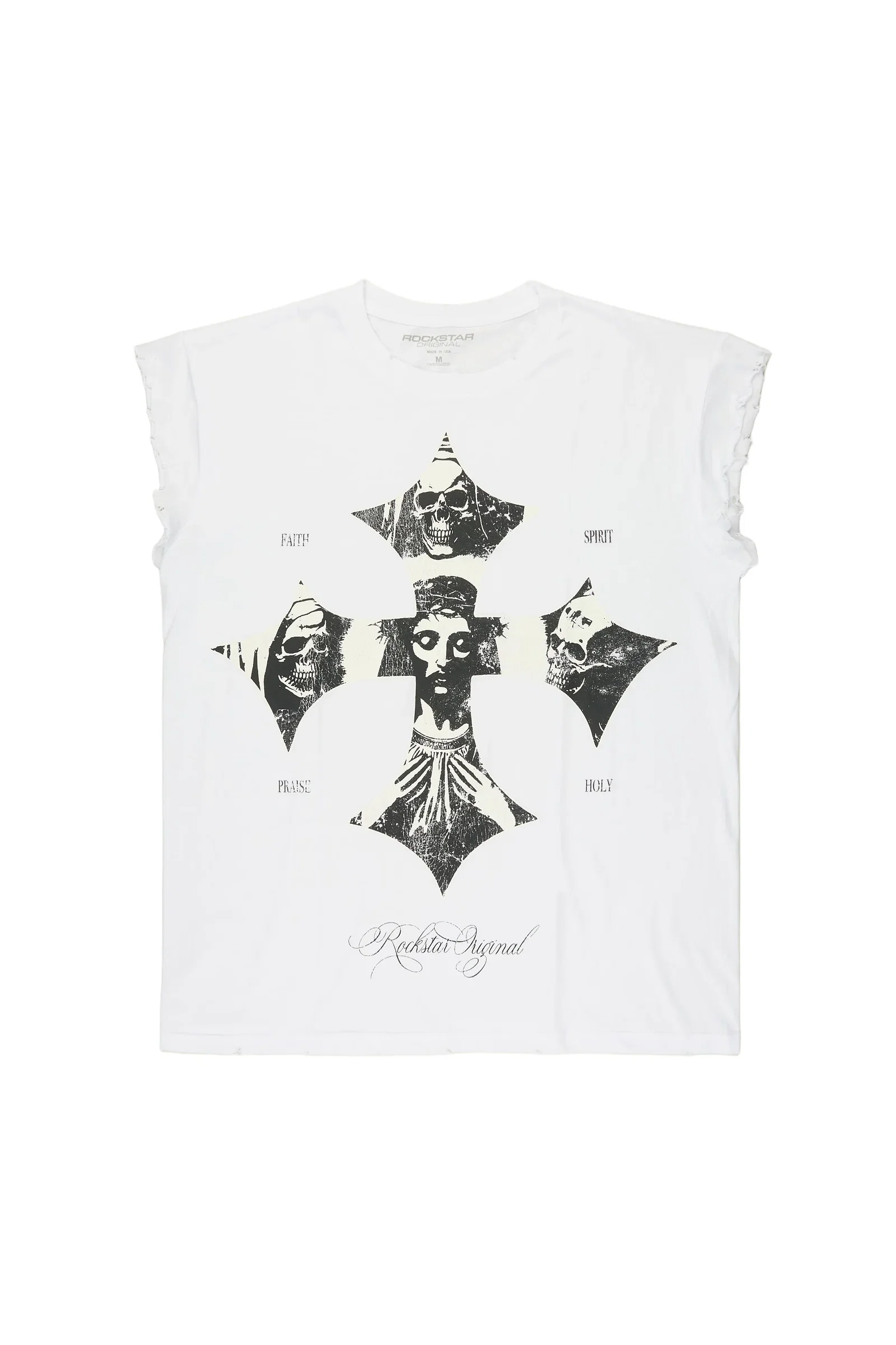 Image of Lorzen White Cut off Tee
