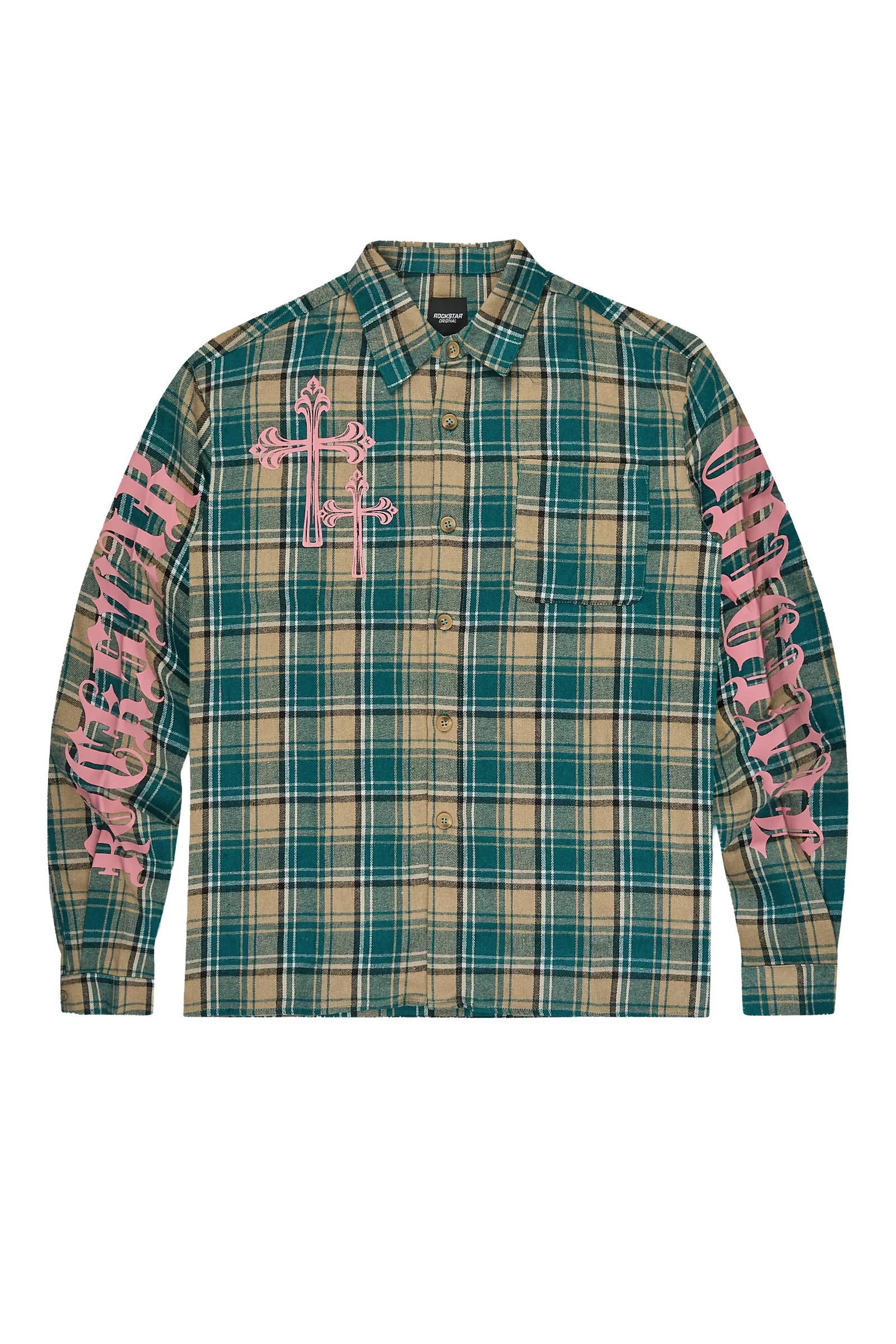 Image of Helder Green Flannel Long Sleeve Shirt
