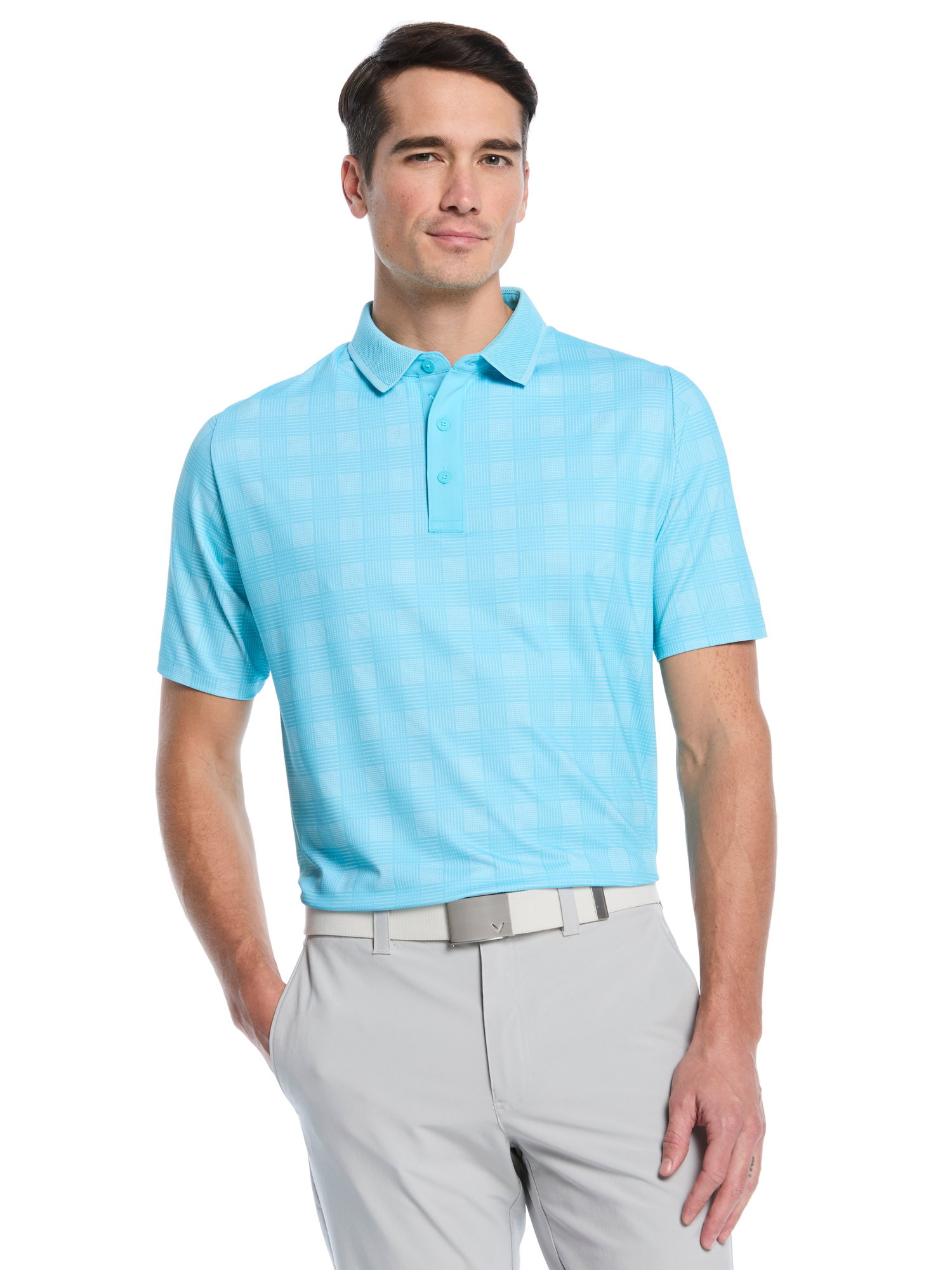 Mens Chevron Plaid Print Golf Polo Mens Chevron Plaid Print Golf Polo