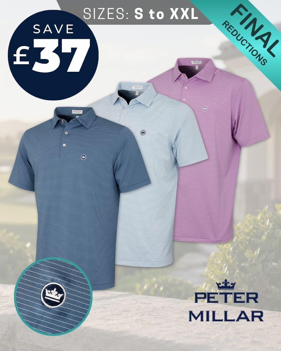 Peter Millar Mens Highlands Jersey Wicking Golf Polo Shirt