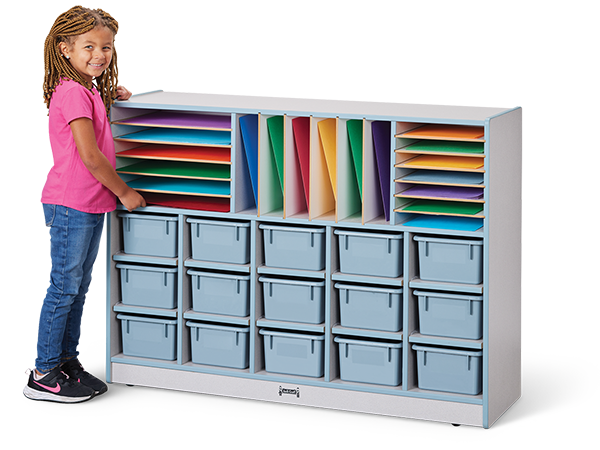 Rainbow Accents® Sectional Cubbie-Tray Mobile Unit - with Trays