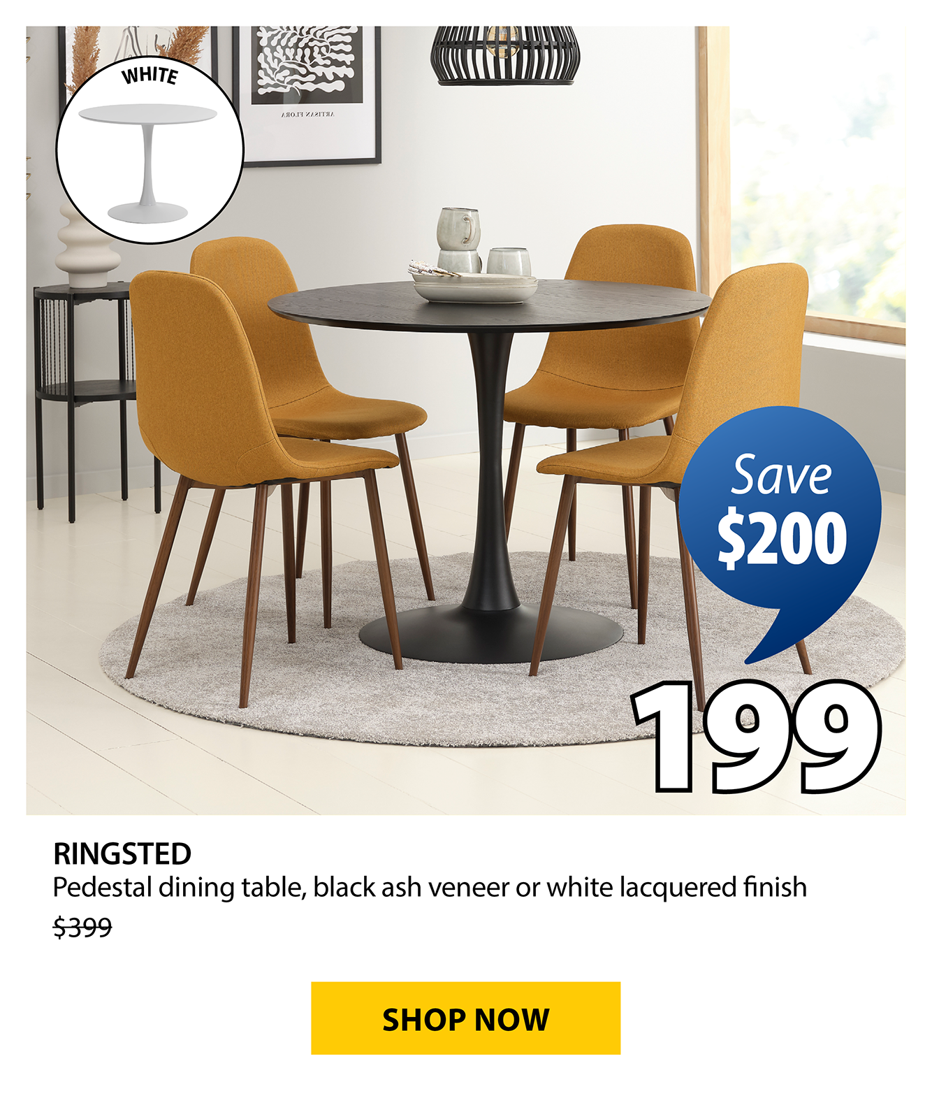 RINGSTED Pedestal dining table | Save $200