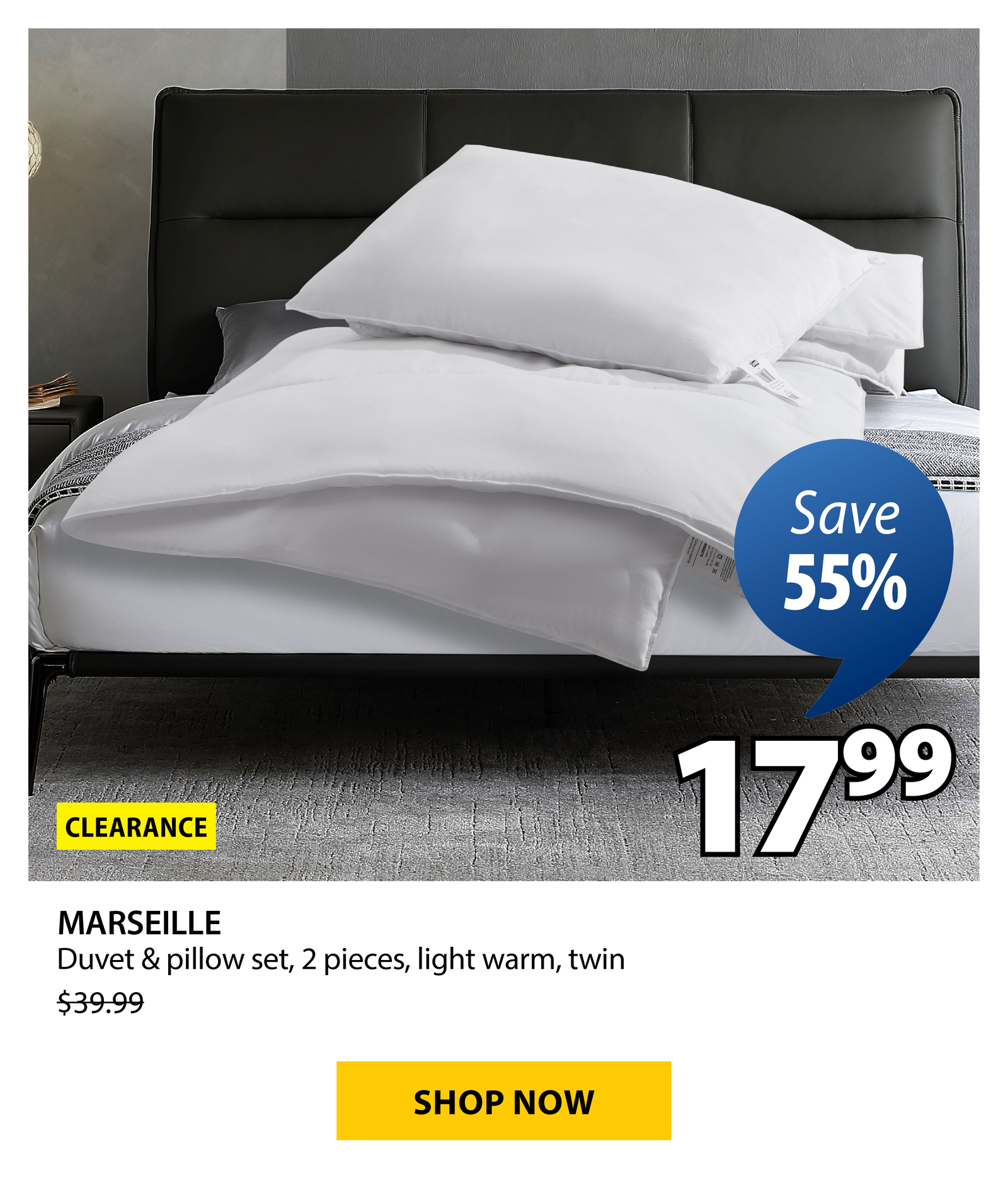 MARSEILLE Duvet & pillow set | Save 55%