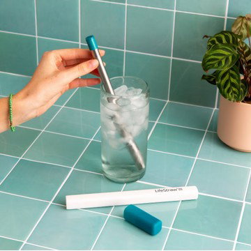 LifeStraw Sip Reusable Steel Filter Straw with Carry Case