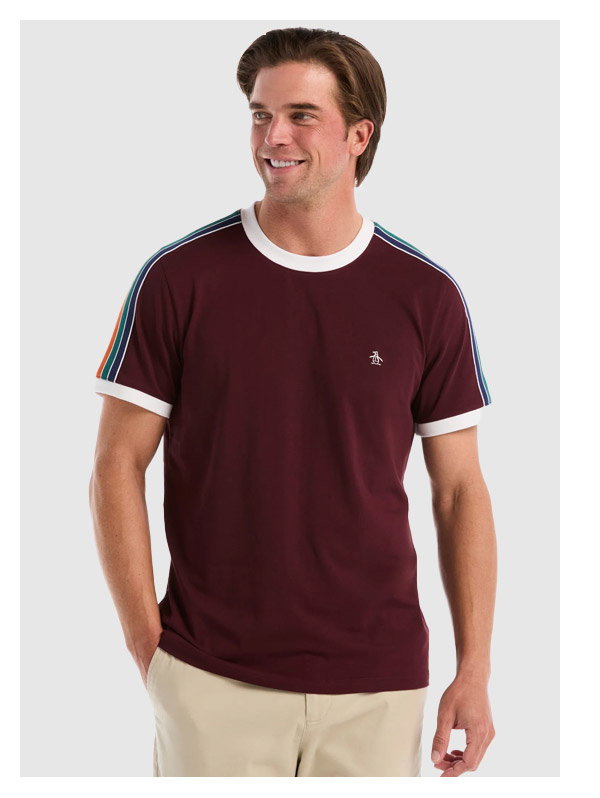 Shop Tricolor Tape Ringer Tee