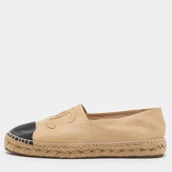 CC Size 38 Beige/Black Leather