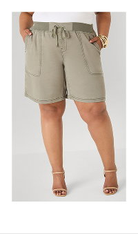 Drawstring Twill Shorts