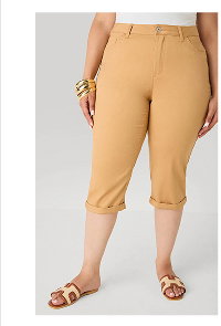 Cuffed Denim Capris