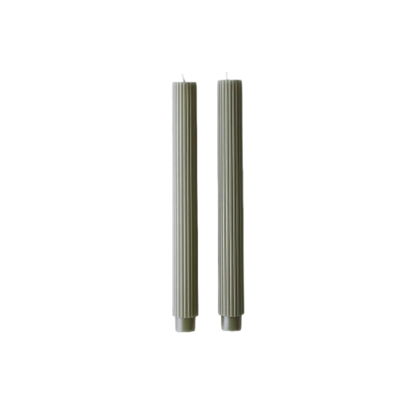Image of Ribbed Taper 10" Candle in Moss