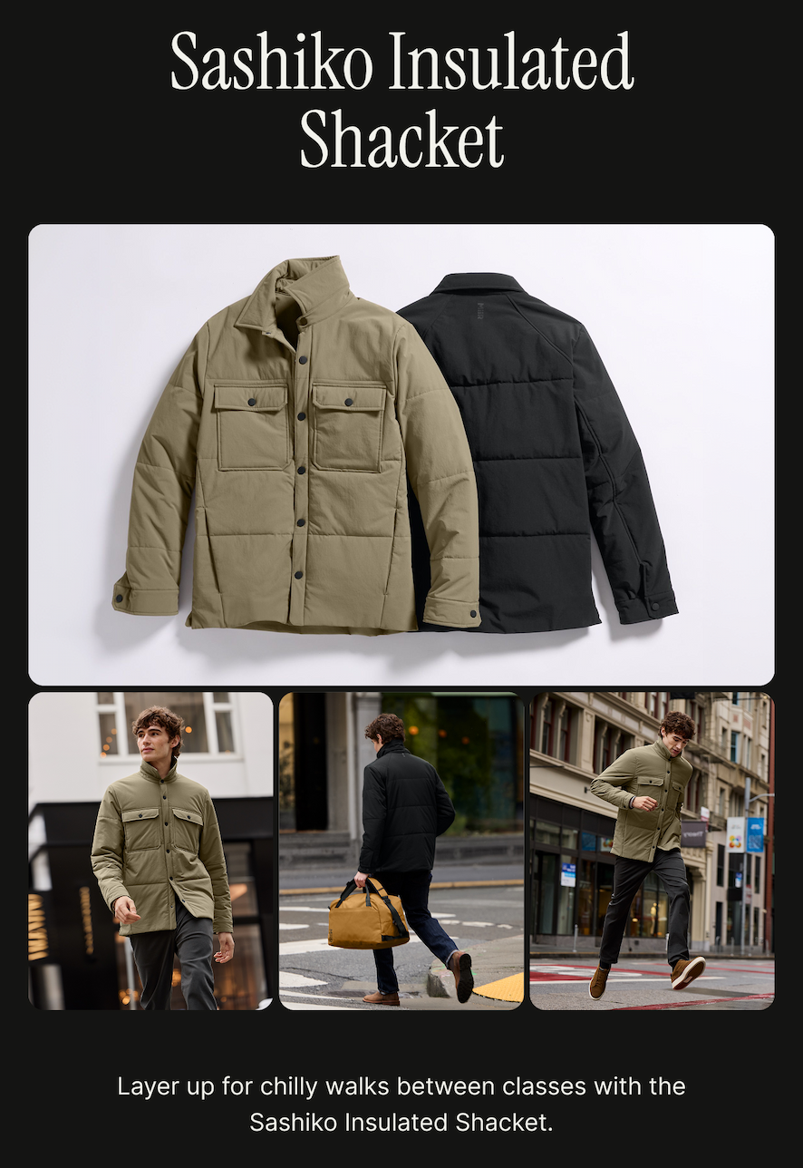 Explore the Sashiko Insulated Shacket