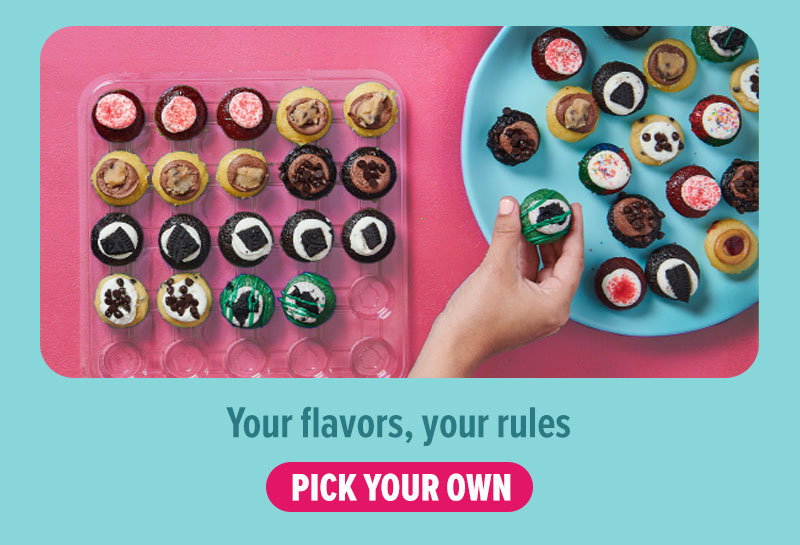 Your flavors, your rules! Pick your own cupcake 50-Pack now.