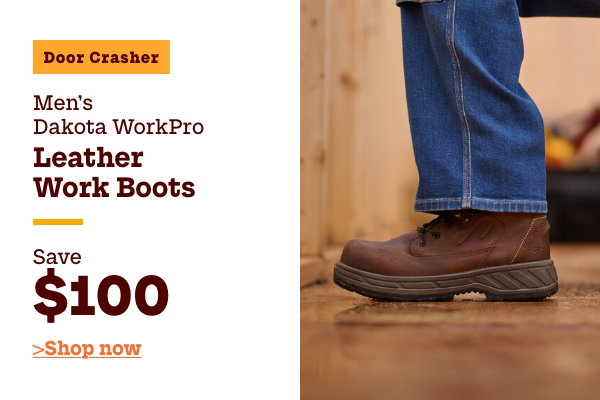 Door Crasher Men's Dakota WorkPro Leather Work Boots Save $100