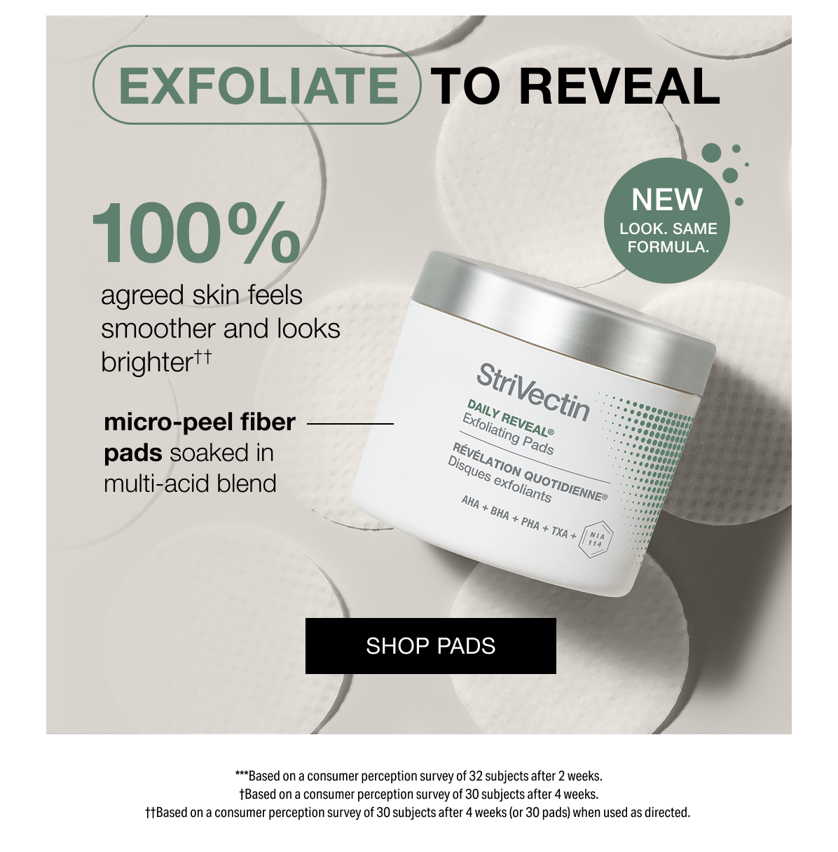 Shop NEW Look Same Formula StriVectin Daily Reveal Exfoliating Pads