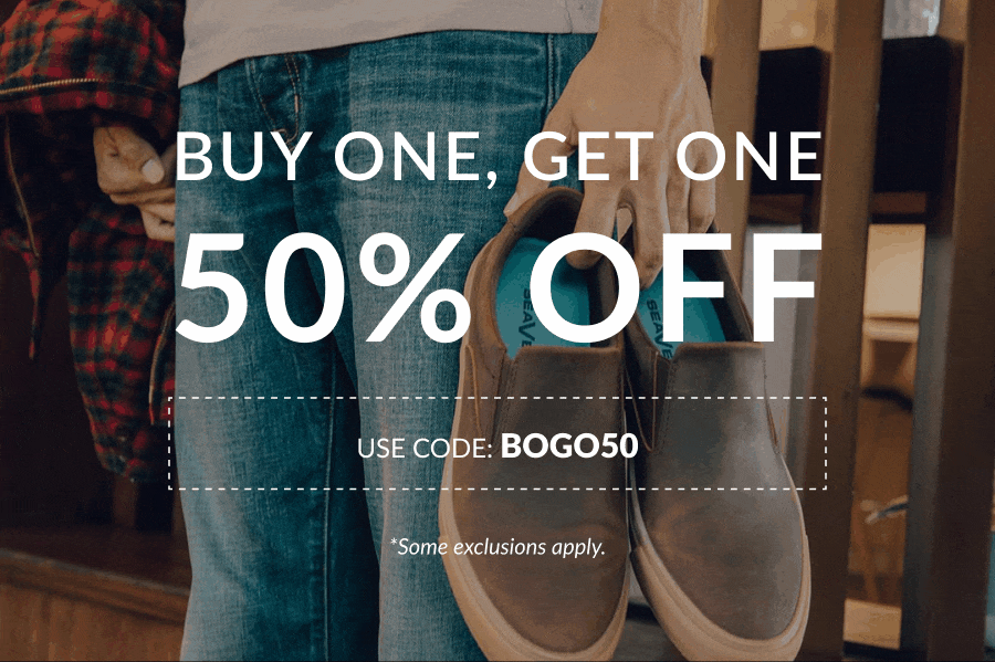 Buy one, get one 50% off.