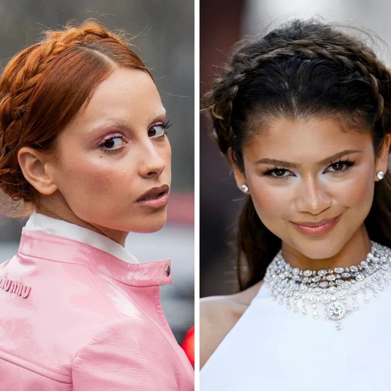 Marie Gaguech, Zendaya, and Natasha Rothwell wearing crown braids