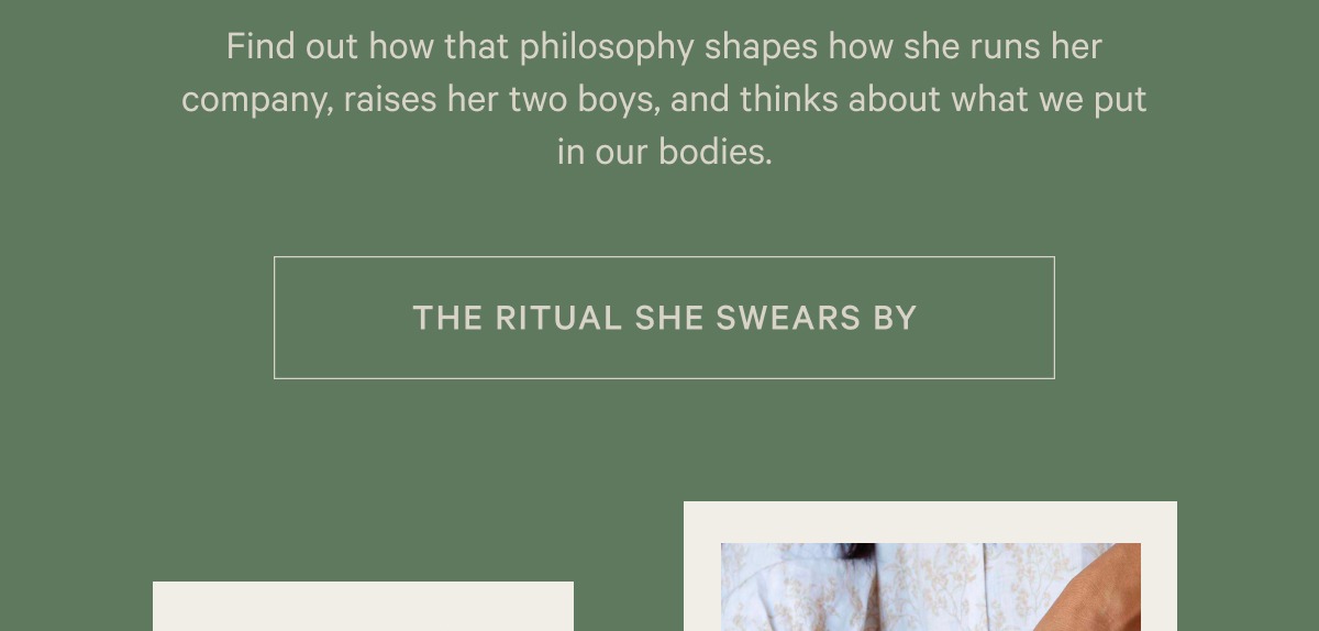 Rituals she swears by