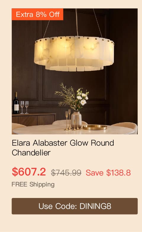 Elara Alabaster Glow Round Chandelier