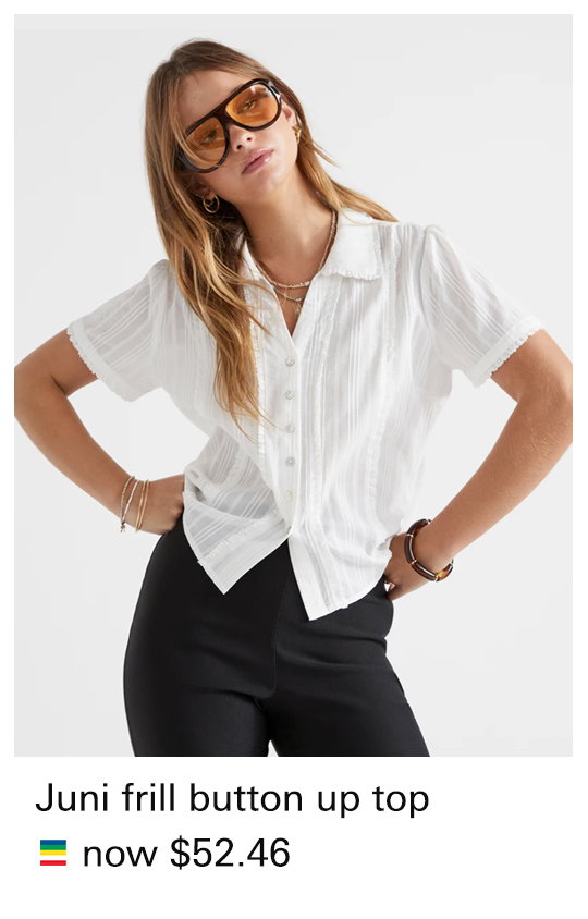 JUNI FRILL BUTTON UP TOP