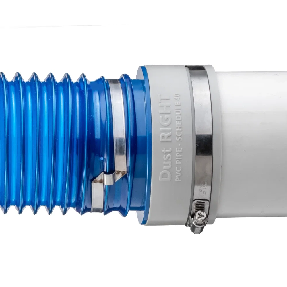 Dust Right Schedule 40 PVC Adapter, 4'' PVC to 4'' Hose