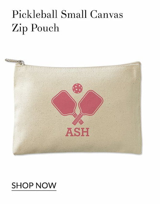 Pickleball small canvas zip pouch